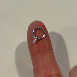 Maria Tash white gold opal clicker 6.5mm
